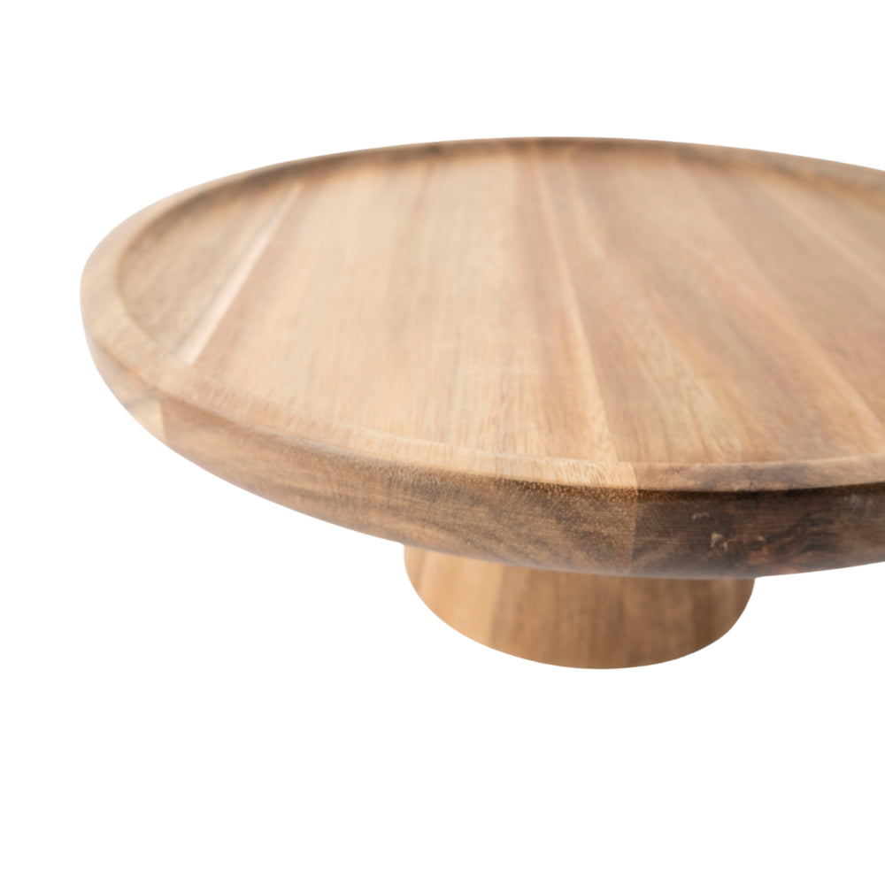 Coastal Tones Collection Wooden Serving Stand - MEDIUM ROUND