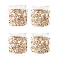 Coastal Tones Collection Raffia 4pc Glass Set