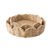 Coastal Tones Collection Raffia 2pk Tray - ROUND SCALLOP