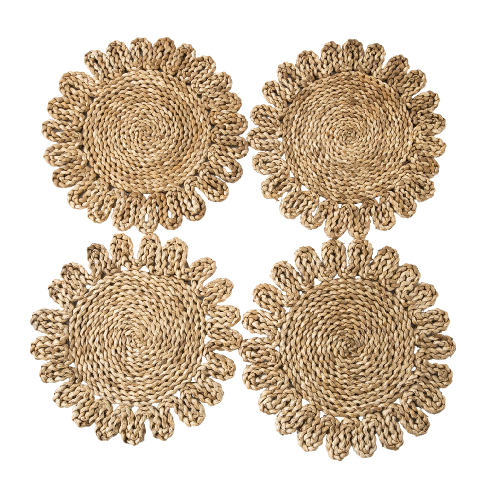 Coastal Tones Collection Raffia 4pk Placemat Set - SUN