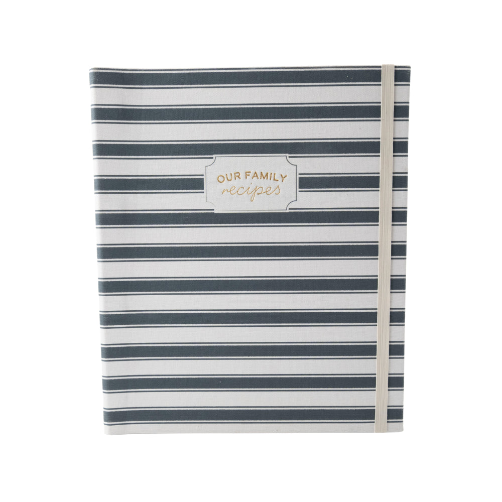 Coastal Tones Collection Recipe Binder Large - NAVY PINSTRIPE