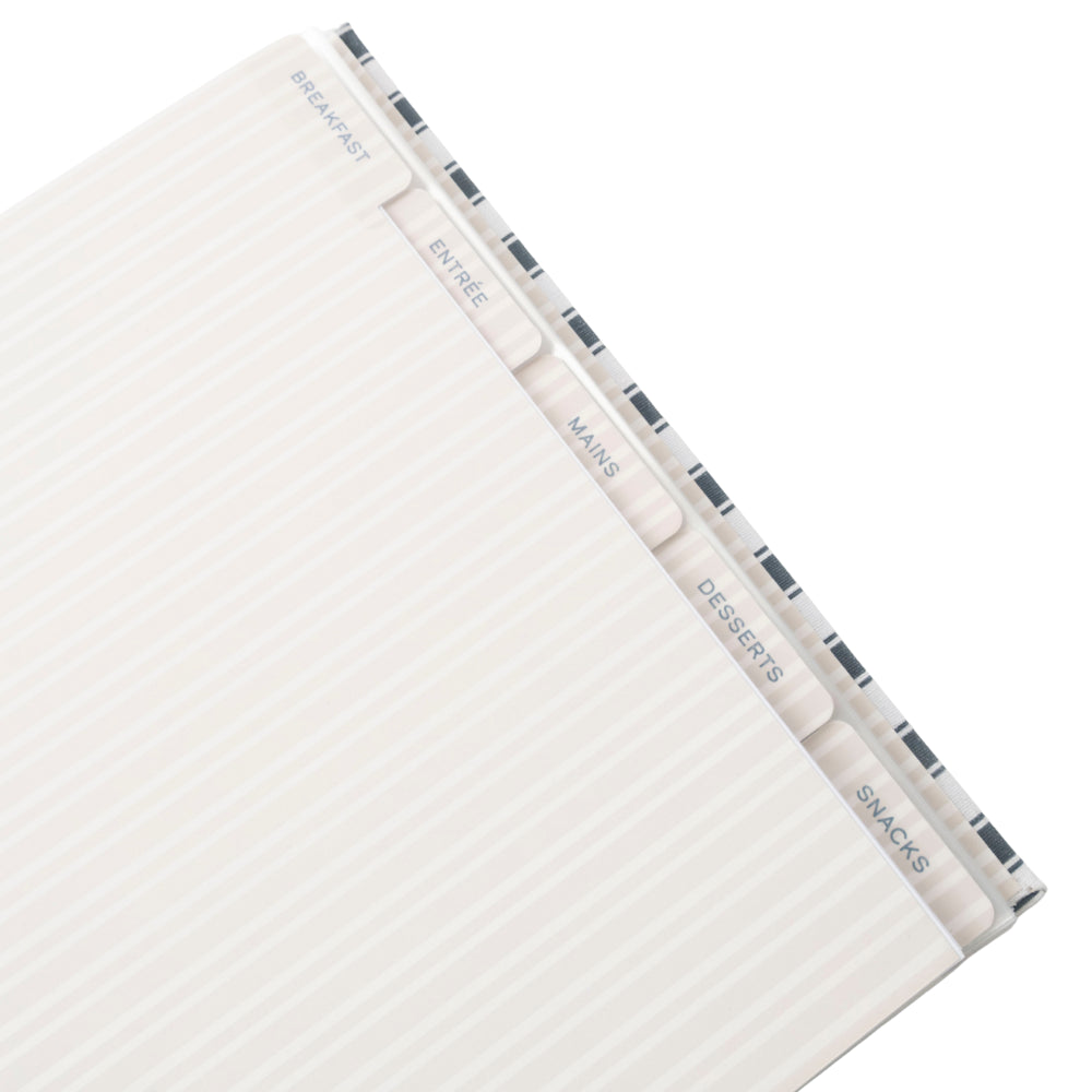 Coastal Tones Collection Recipe Binder Large - NAVY PINSTRIPE