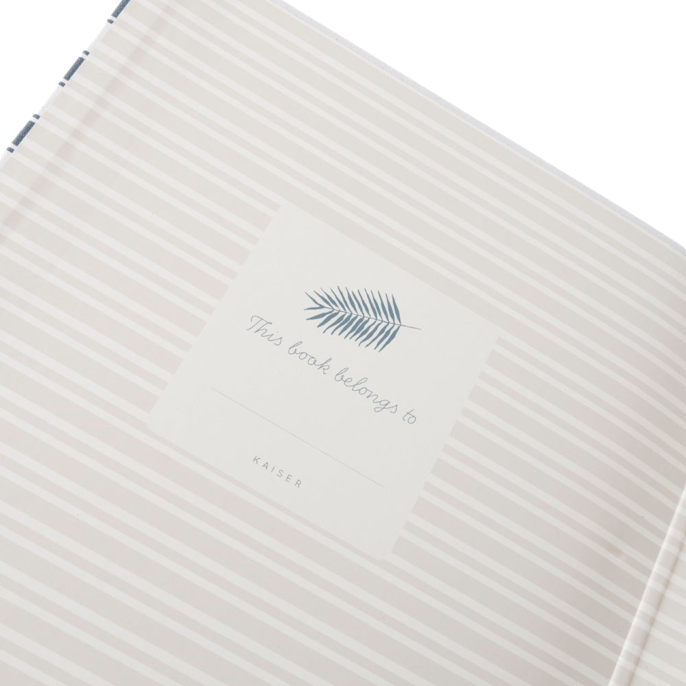 Coastal Tones Collection Recipe Binder Large - NAVY PINSTRIPE