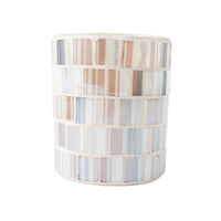 Coastal Tones Collection Textured Glass Candle - NATURAL TILE