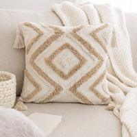 Coastal Tones Collection Texture Cushion - NATURAL ZIG ZAG