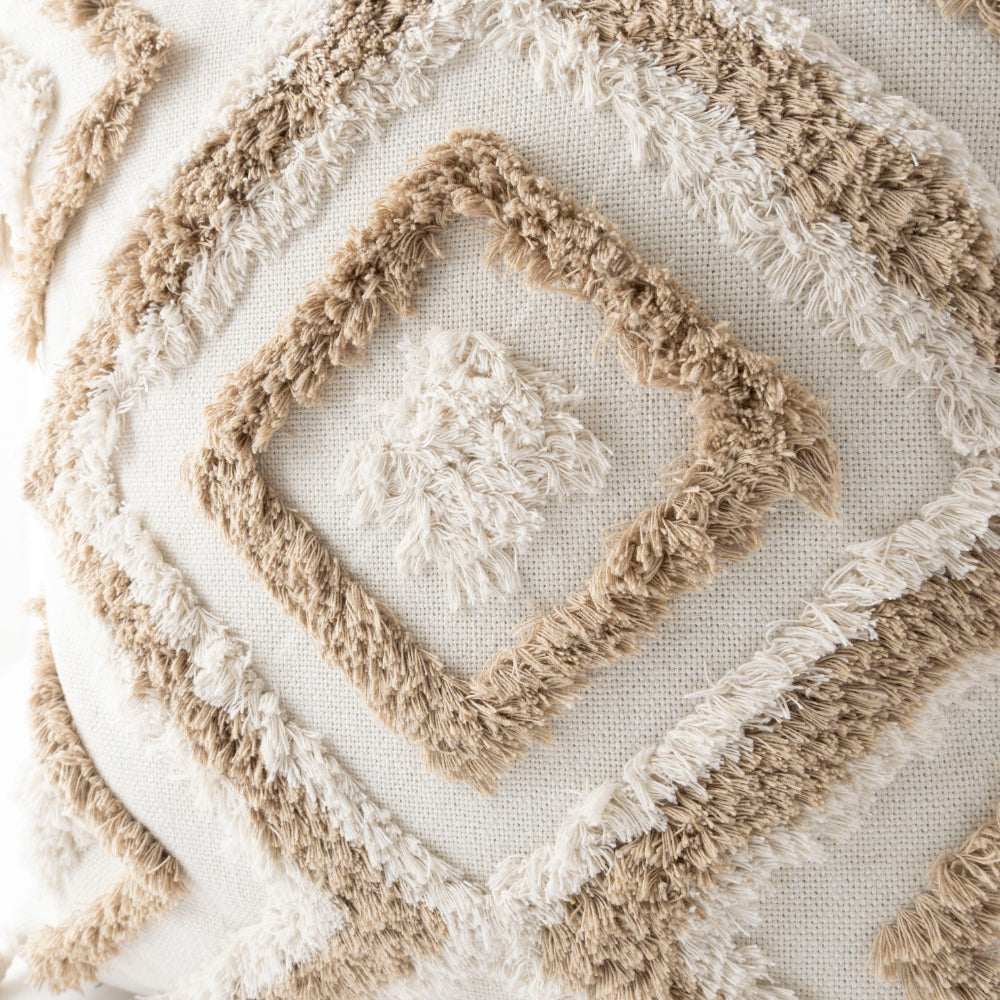 Coastal Tones Collection Texture Cushion - NATURAL ZIG ZAG