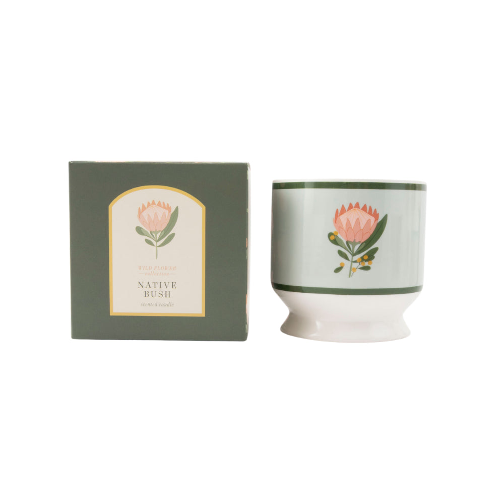 K&Co. Wild Flower Collection Ceramic Candle - PROTEA