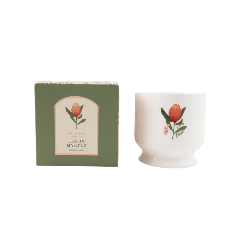 K&Co. Wild Flower Collection Ceramic Candle - WARATAH