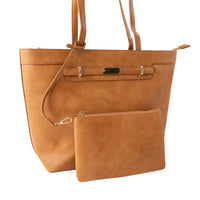K&Co. Wild Flower Collection Large Tote Bag with Pouch - TAN
