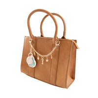 K&Co. Wild Flower Collection Structured Mini Tote Bag with Charms - TAN