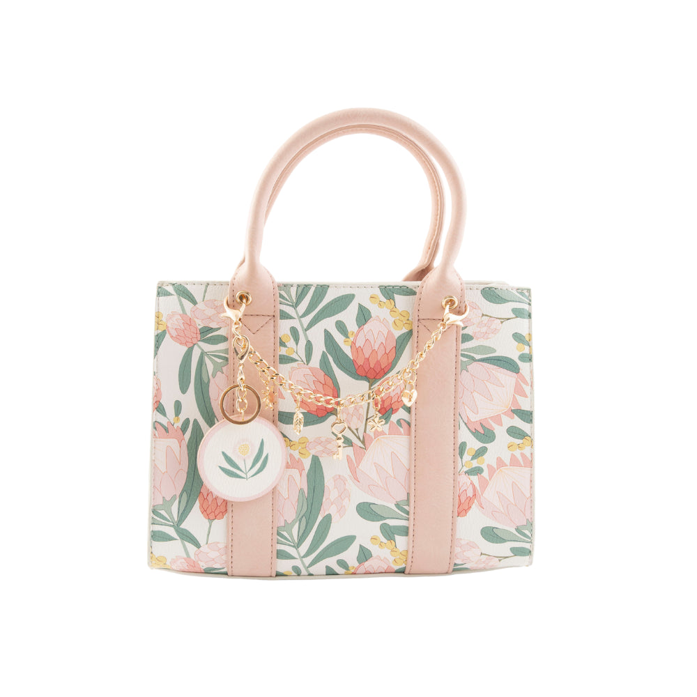 K&Co. Wild Flower Collection Structured Mini Tote Bag with Charms - WILDFLOWER