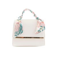 K&Co. Wild Flower Collection Handle Side Bag with Scarf - CREAM