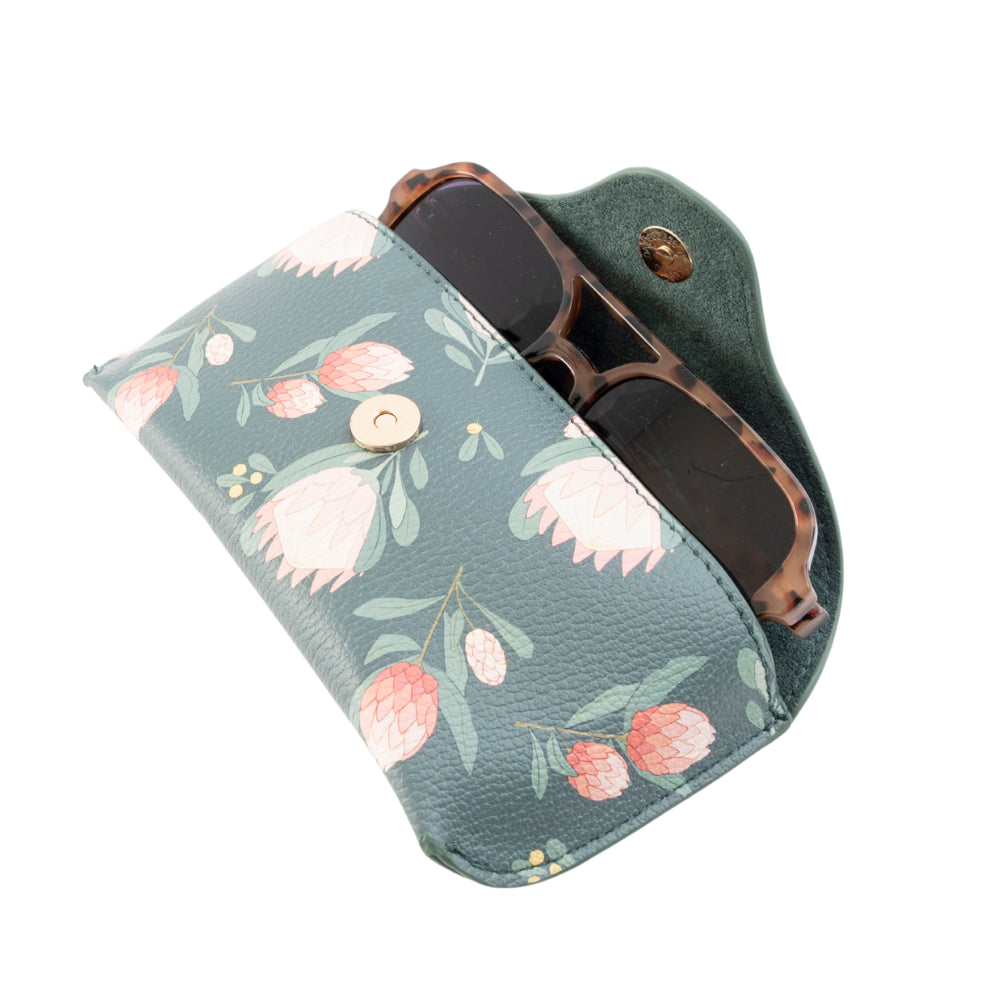 K&Co. Wild Flower Collection Sunglasses Case - GREEN PROTEA
