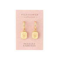 K&Co. Wild Flower Collection Pendant Earrings - LEAF