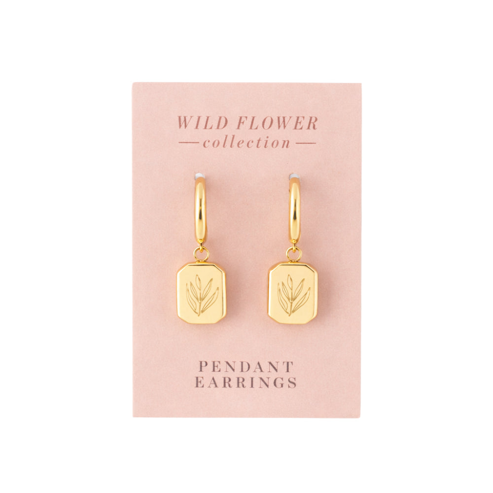 K&Co. Wild Flower Collection Pendant Earrings - LEAF