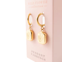 K&Co. Wild Flower Collection Pendant Earrings - LEAF