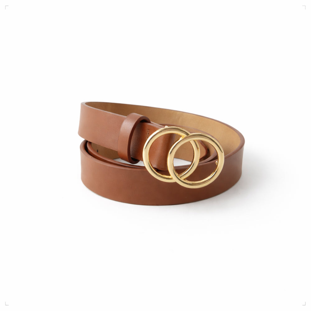 K&Co. Petal Series Double Ring Belt  - TAN