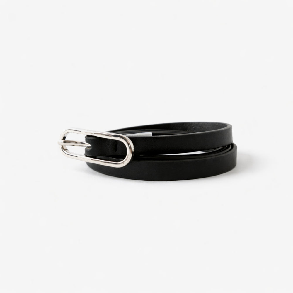 K&Co. Petal Series Skinny Belt  - BLACK