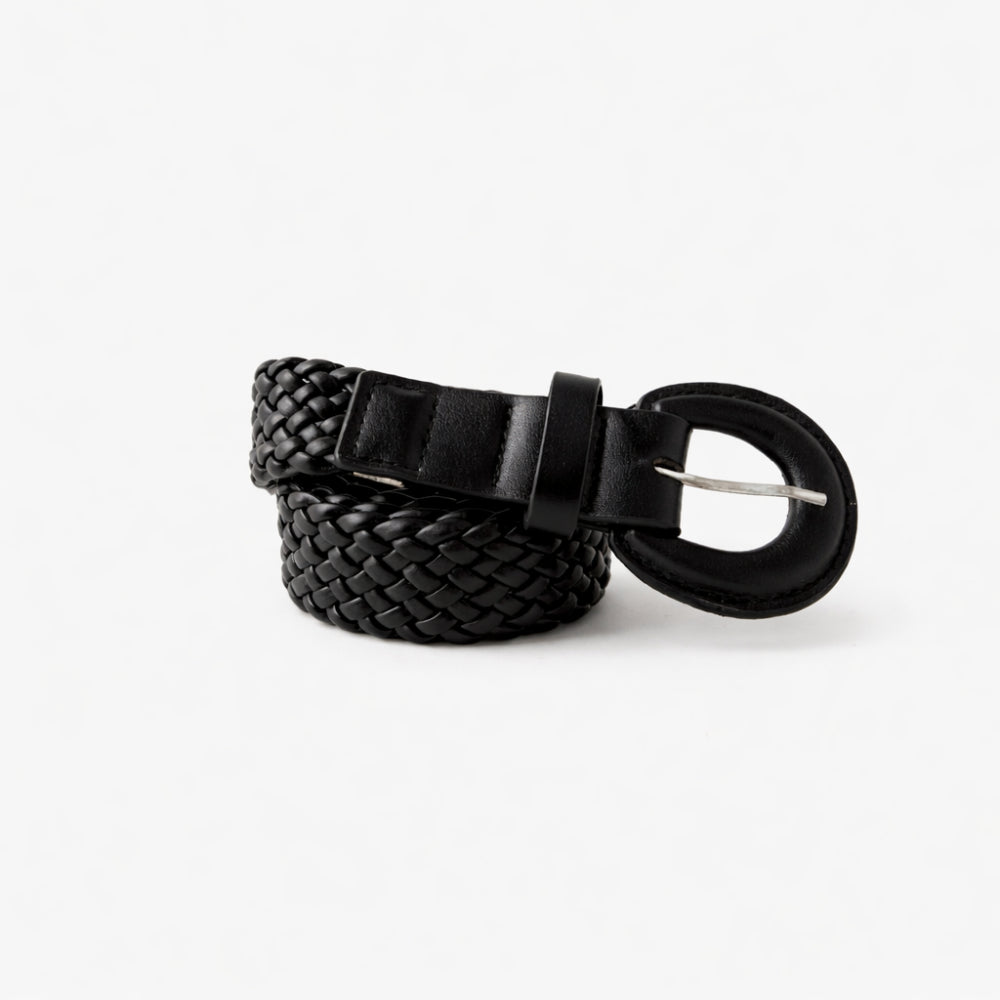 K&Co. Petal Series Weave Belt  - BLACK