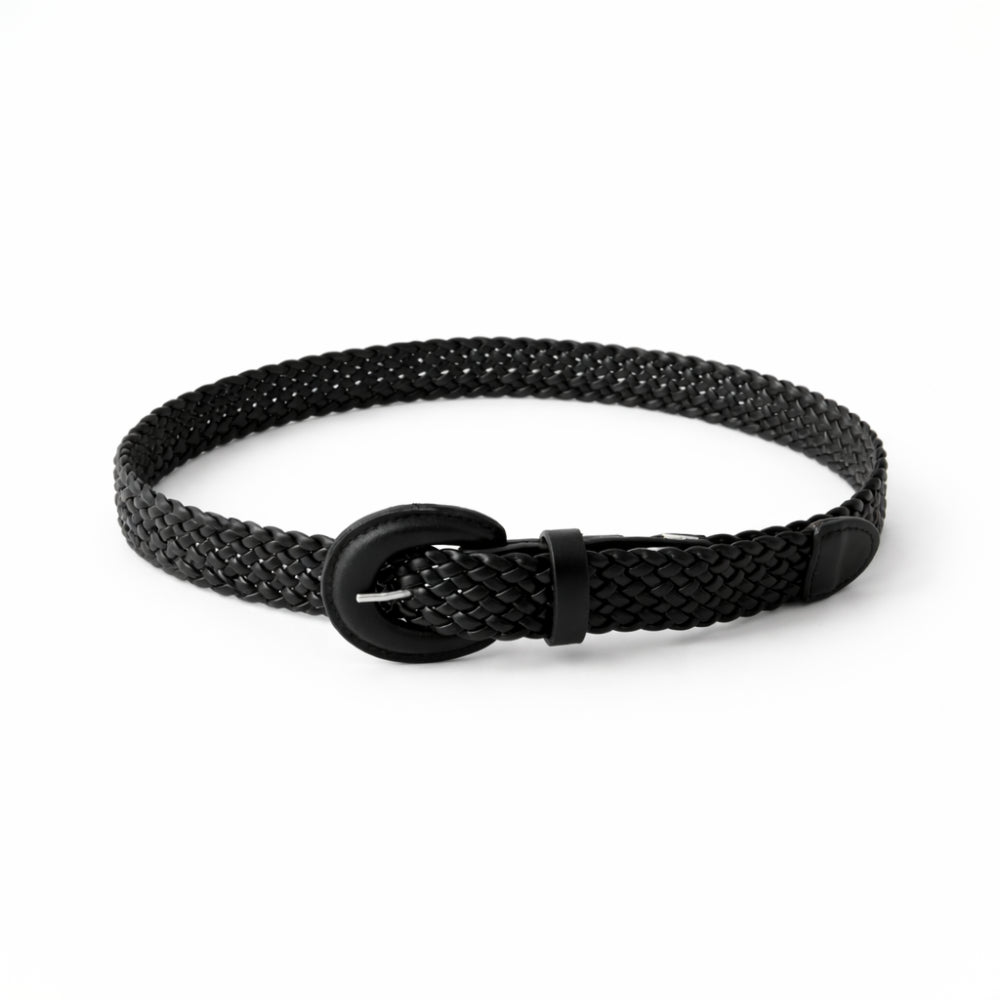 K&Co. Petal Series Weave Belt  - BLACK