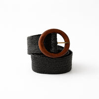 K&Co. Petal Series Stretch Weave Belt  - BLACK