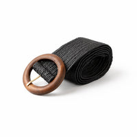 K&Co. Petal Series Stretch Weave Belt  - BLACK