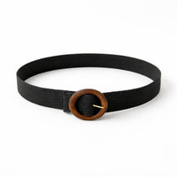 K&Co. Petal Series Stretch Weave Belt  - BLACK