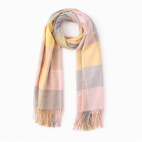 K&Co. Petal Series Checked Scarf - PINK/GREY