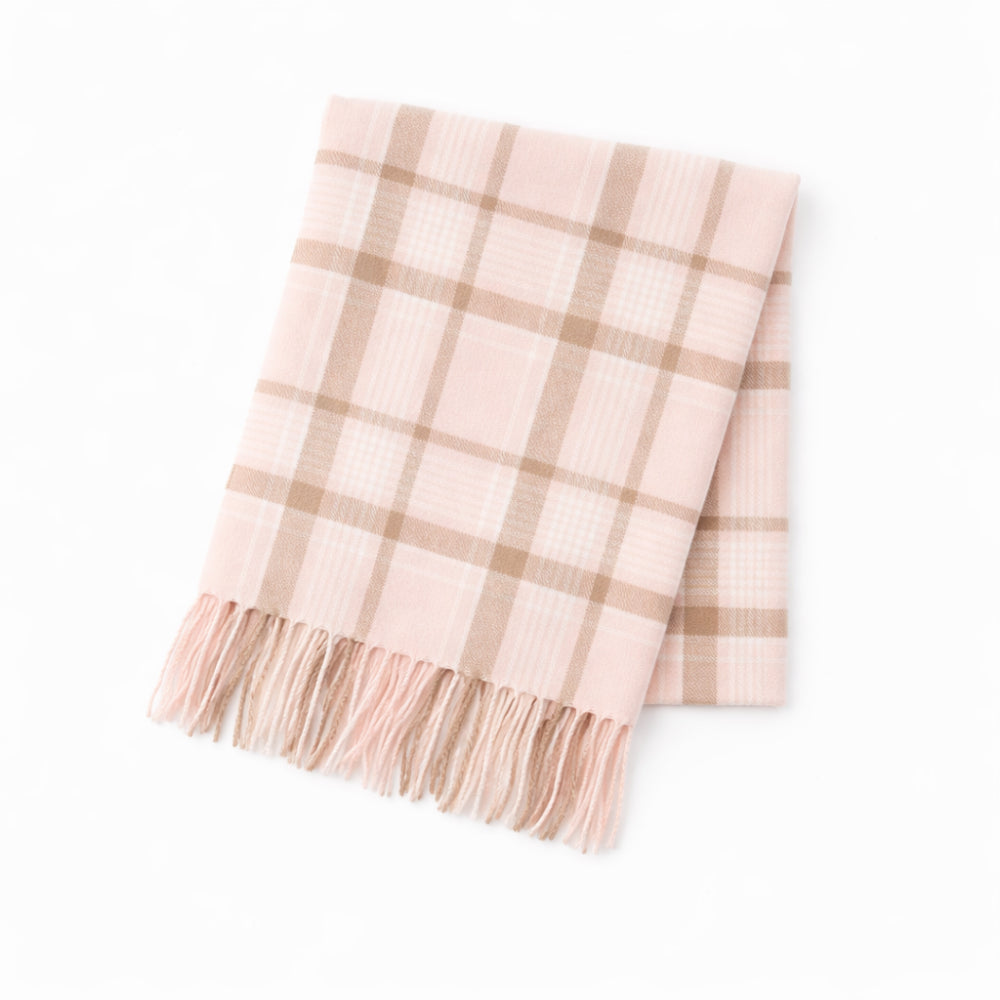 K&Co. Petal Series Checked Scarf - PINK/CREAM