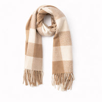 K&Co. Petal Series Checked Scarf - BROWN