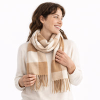 K&Co. Petal Series Checked Scarf - BROWN