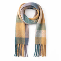 K&Co. Petal Series Chunky Scarf - TEAL/PURPLE CHECK