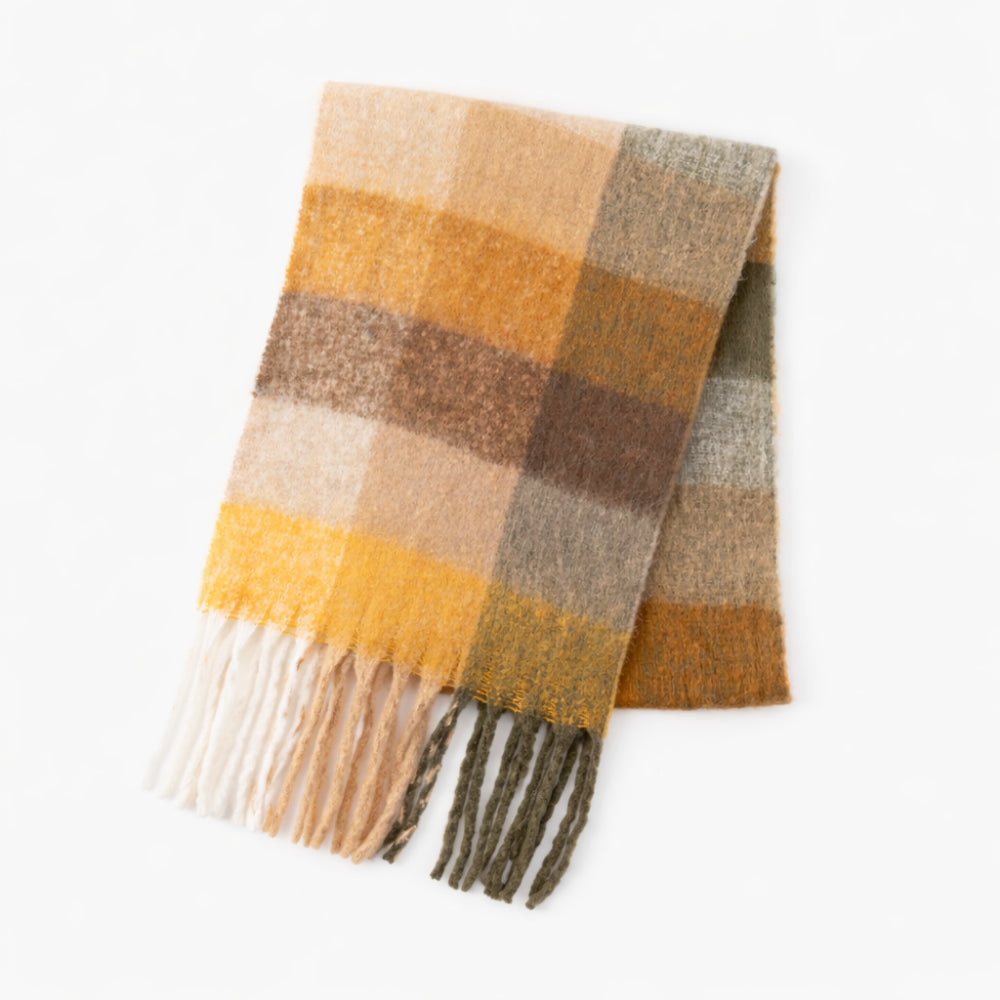 K&Co. Petal Series Chunky Scarf - TAUPE CHECK