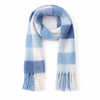 K&Co. Petal Series Chunky Scarf - BLUE CHECK