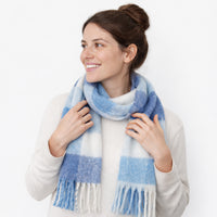K&Co. Petal Series Chunky Scarf - BLUE CHECK