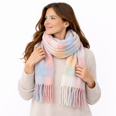 K&Co. Petal Series Chunky Scarf - PASTEL CHECK