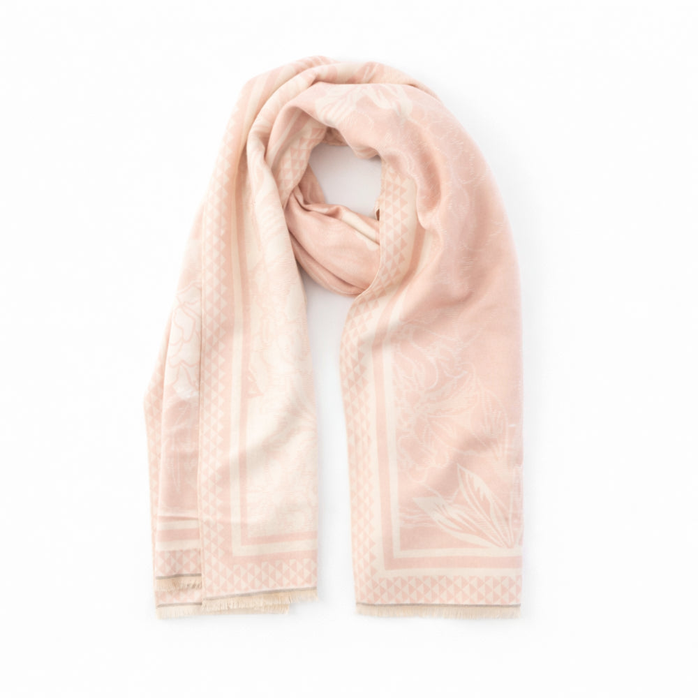 K&Co. Petal Series Jacquard Scarf - FLORAL PINK