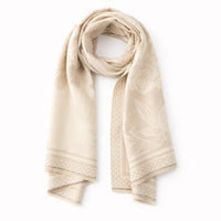 K&Co. Petal Series Jacquard Scarf - FLORAL LATTE