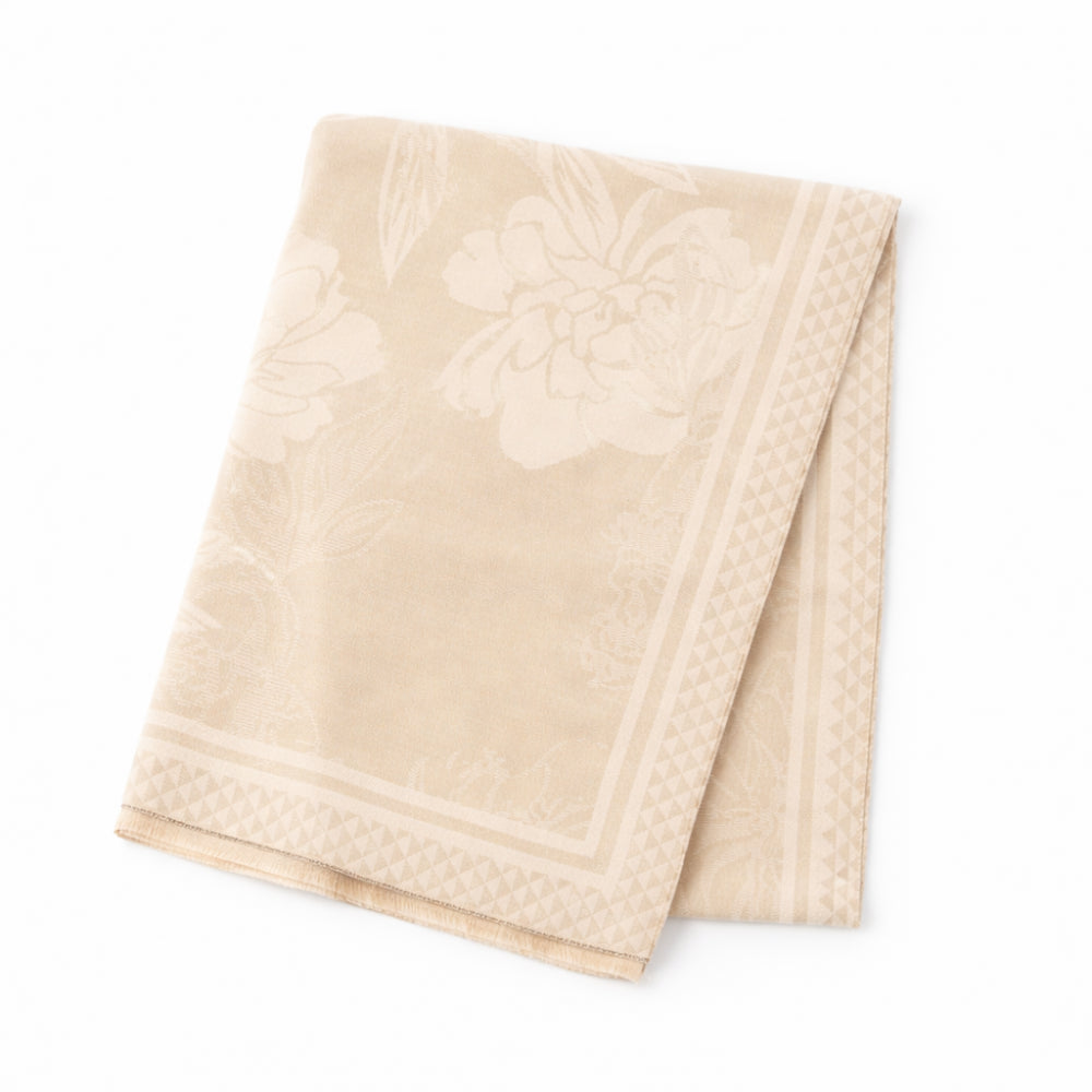 K&Co. Petal Series Jacquard Scarf - FLORAL LATTE