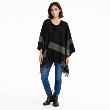 K&Co. Petal Series Poncho - BLACK