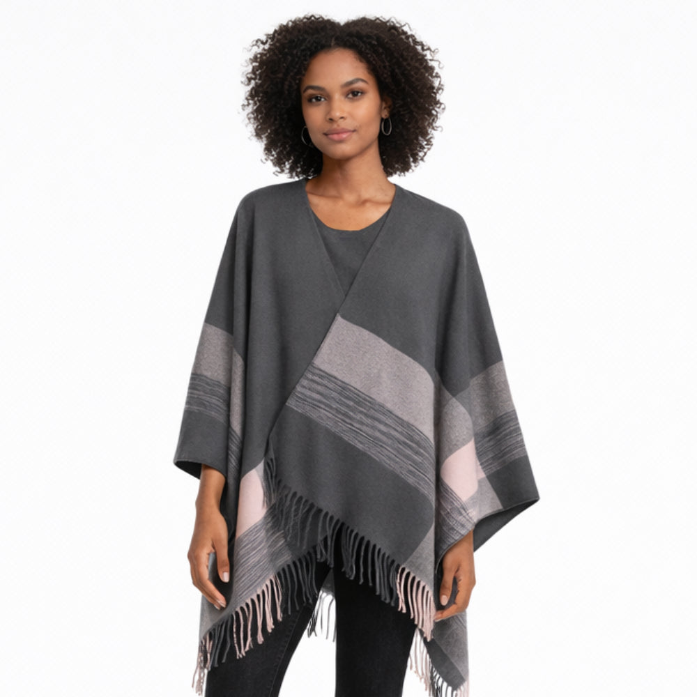 K&Co. Petal Series Poncho - CHARCOAL