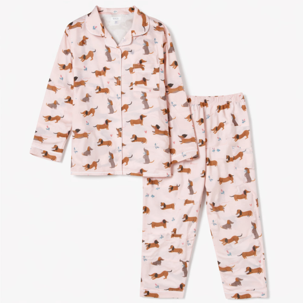 K&Co. Petal Series Flannelette Pyjama Set - HAPPY PUPS