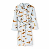 K&Co. Petal Series Printed Dressing Gown - HAPPY PUPS BLUE