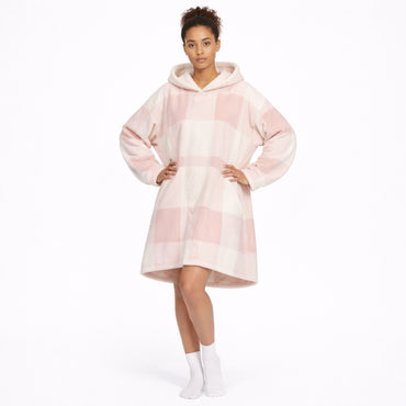 K&Co. Petal Series Hooded Blanket - PINK GINGHAM