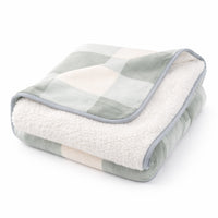 K&Co. Petal Series Printed Blanket - SAGE GINGHAM