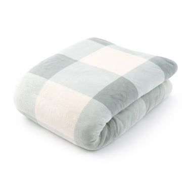 K&Co. Petal Series Printed Blanket - SAGE GINGHAM
