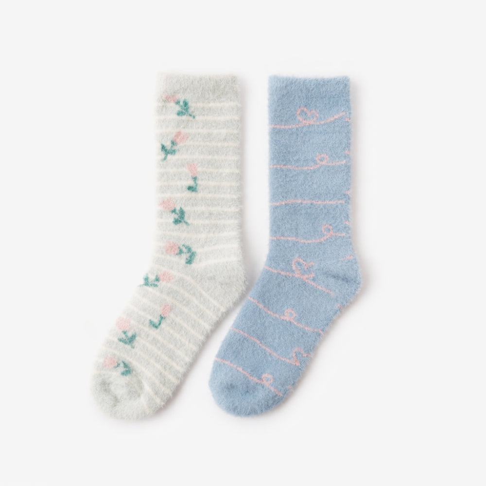 K&Co. Petal Series Bed Socks 2pk - LOVE TRAIL