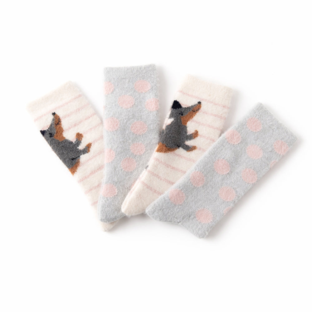 K&Co. Petal Series Bed Socks 2pk - JUMPING PUP