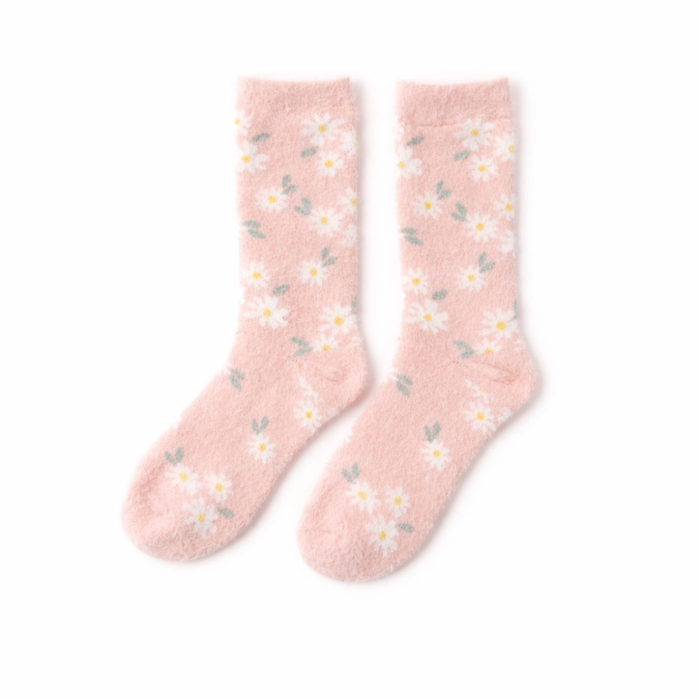 K&Co. Petal Series Bed Socks 2pk - PINK DAISY