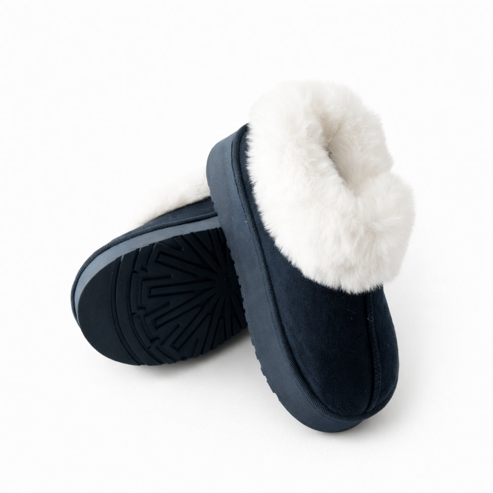 K&Co. Petal Series Ankle Slipper Boots - NAVY